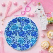 ウィリアム・モリス菊の影のデニムブルー ペーパープレート (パーティー)