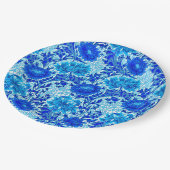 ウィリアム・モリス菊の影のデニムブルー ペーパープレート (アングル)