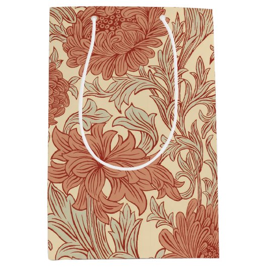 ウィリアム・モリス菊の柄ミディアムギフトB ミディアムペーパーバッグ (正面)