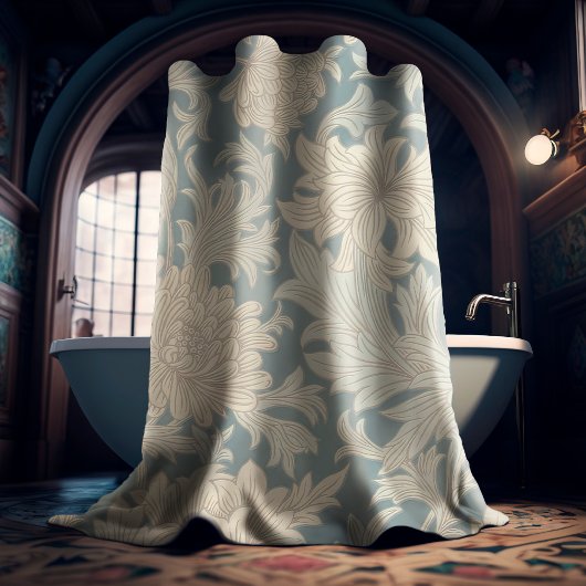 ウィリアム・モリス菊の柄 シャワーカーテン