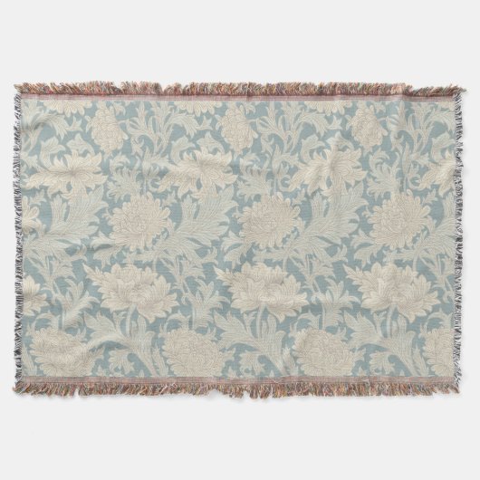 ウィリアム・モリス菊の柄 スローブランケット (正面)