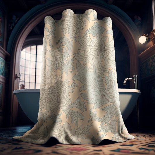 ウィリアム・モリス菊の模様シャワーカータイ シャワーカーテン