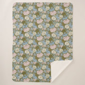 ウィリアム・モリス菊の花の模様の葉 シェルパブランケット (正面)