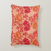 ウィリアム・モリス菊コーラルオレンジ アクセントクッション (裏面(縦))