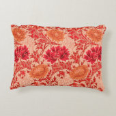 ウィリアム・モリス菊コーラルオレンジ アクセントクッション (裏面)