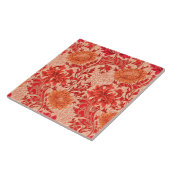 ウィリアム・モリス菊コーラルオレンジ タイル (側面)