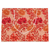 ウィリアム・モリス菊コーラルオレンジ ラージペーパーバッグ (正面)