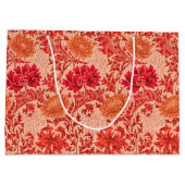 ウィリアム・モリス菊コーラルオレンジ ラージペーパーバッグ (裏面)
