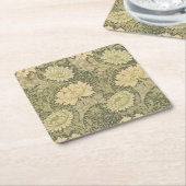 ウィリアム・モリス菊セージ花 スクエアペーパーコースター (アングル)
