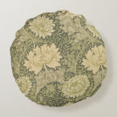 ウィリアム・モリス菊セージ花 ラウンドクッション (裏面)