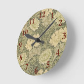 ウィリアム・モリス菊セージ花 ラウンド壁時計 (傾斜)