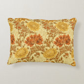 ウィリアム・モリス菊マスタード金ゴールド アクセントクッション (裏面)