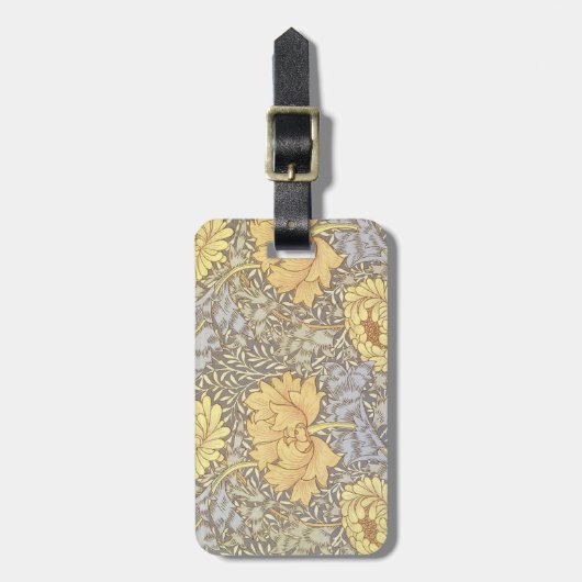 ウィリアム・モリス菊ムーム花 ラゲッジタグ (正面縦)