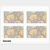 ウィリアム・モリス菊ムーム花 長方形シール (シート)