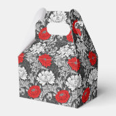 ウィリアム・モリス菊、グレーと赤 フェイバーボックス (裏面サイド)