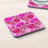 ウィリアム・モリス菊、ブルゴーニュとピンク コースター (左側)