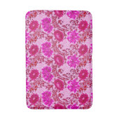 ウィリアム・モリス菊、ブルゴーニュとピンク バスマット (正面縦)