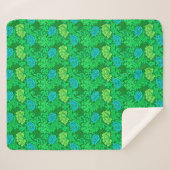 ウィリアム・モリス菊、ライムグリーン&アクア シェルパブランケット (正面(横))