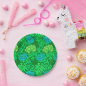 ウィリアム・モリス菊、ライムグリーン&アクア ペーパープレート (パーティー)