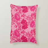 ウィリアム・モリス菊、明るい赤紫色ピンク アクセントクッション (裏面(縦))