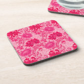 ウィリアム・モリス菊、明るい赤紫色ピンク コースター (左側)