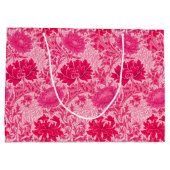 ウィリアム・モリス菊、明るい赤紫色ピンク ラージペーパーバッグ (裏面)