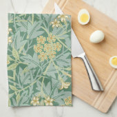 ウィリアム・モリス著ジャスミン キッチンタオル (四つ折り)