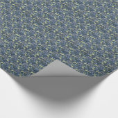 ウィリアム・モリス著青デイジー ラッピングペーパー (角)