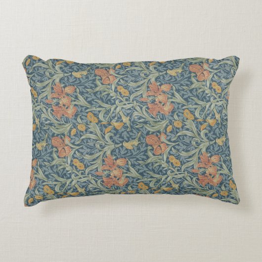 ウィリアム・モリス装飾アートアイリスパターン アクセントクッション (正面)