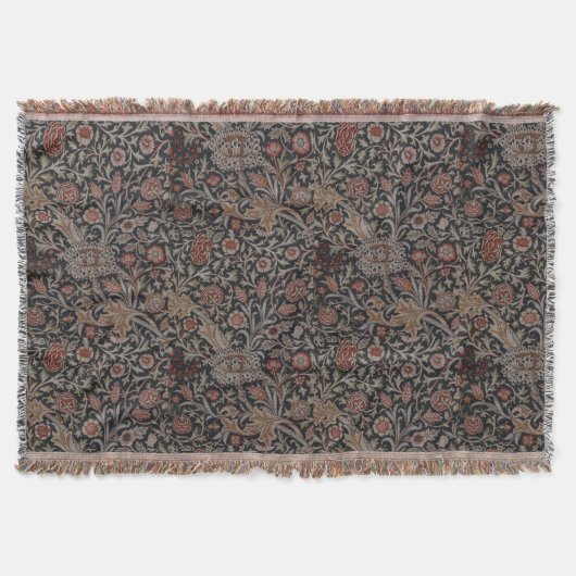 ウィリアム・モリス装飾アートトレントパターン スローブランケット (正面)