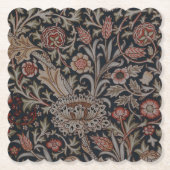 ウィリアム・モリス装飾アートフローラルパターン ペーパーコースター (正面)