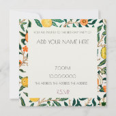 ウィリアム・モリス誕生日パーティーの招待 招待状 (裏面)