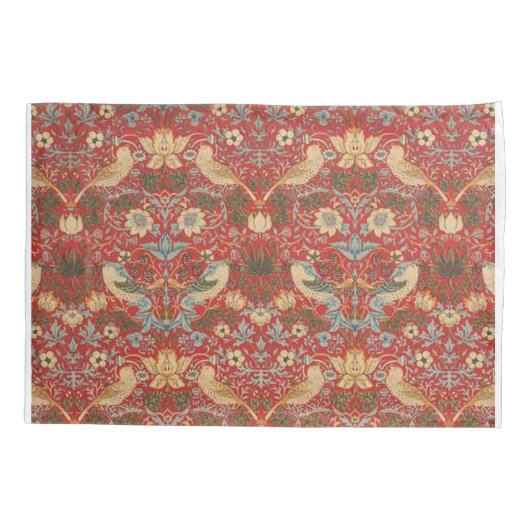 ウィリアム・モリス赤イチゴ泥棒 枕カバー (裏面)