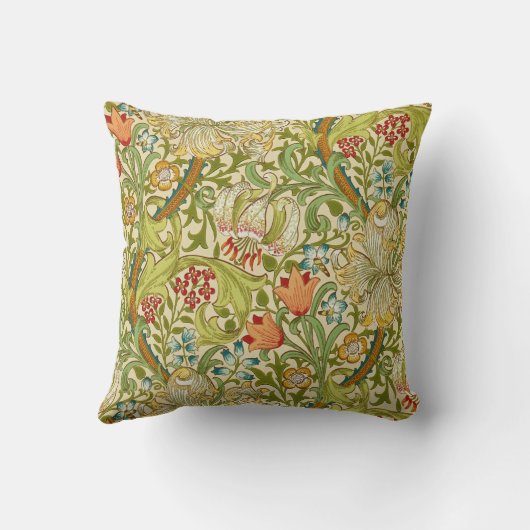ウィリアム・モリス金ユリのヴィンテージのラファエロ前の画家 クッション (裏面)