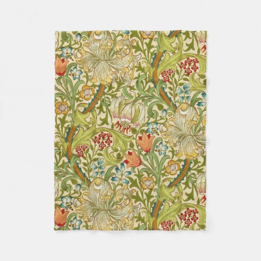 ウィリアム・モリス金ユリのヴィンテージのラファエロ前の画家 フリースブランケット (正面)