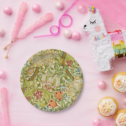 ウィリアム・モリス金ユリのヴィンテージのラファエロ前の画家 ペーパープレート (パーティー)