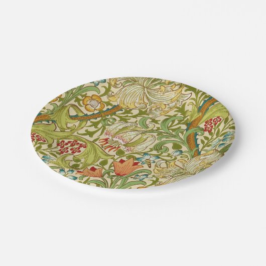 ウィリアム・モリス金ユリのヴィンテージのラファエロ前の画家 ペーパープレート (アングル)