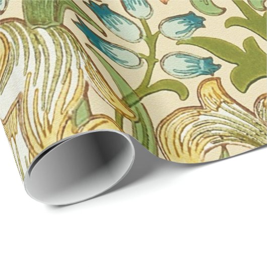 ウィリアム・モリス金ユリのヴィンテージのラファエロ前の画家 ラッピングペーパー (ロールコーナー)