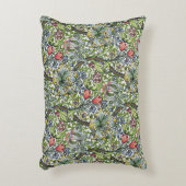 ウィリアム・モリス金ユリの花柄のChintz アクセントクッション (正面(垂直))