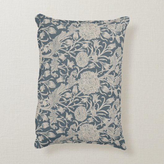 ウィリアム・モリス開花 | ヴィンテージアールヌーボースタイル アクセントクッション (裏面(縦))