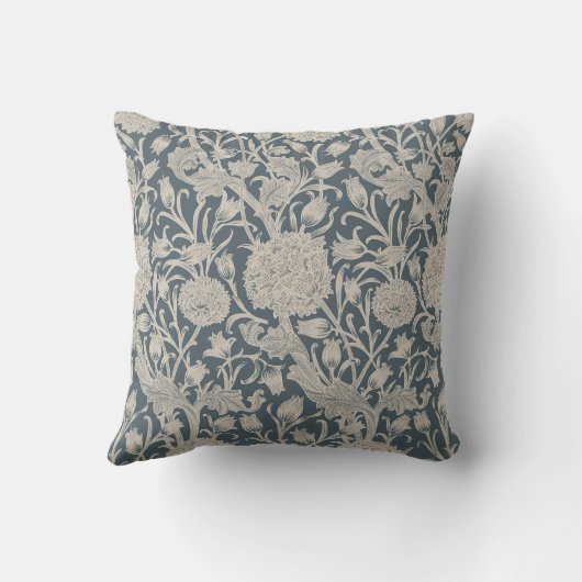 ウィリアム・モリス開花 | ヴィンテージアールヌーボースタイル クッション (裏面)