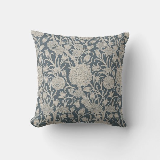 ウィリアム・モリス開花 | ヴィンテージアールヌーボースタイル クッション (正面)