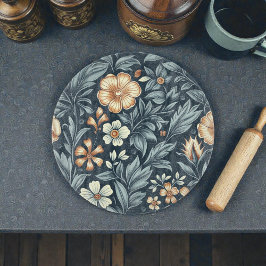ウィリアム・モリス風の植物学スタイルのパターン カッティングボード