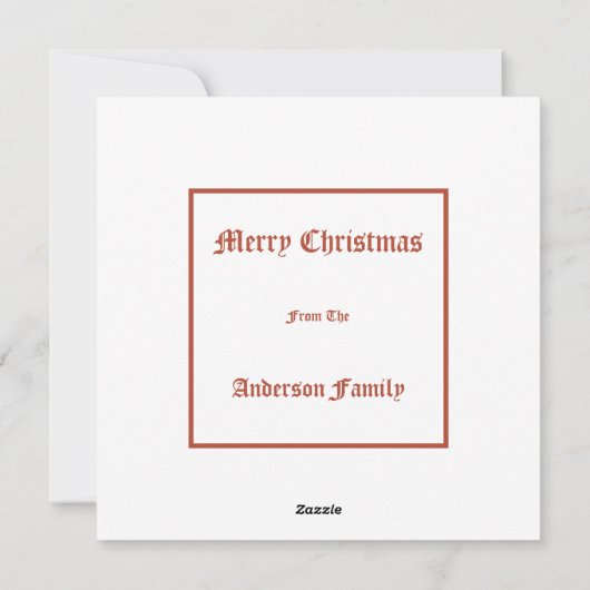 ウィリアム・モリス風ハート型ホリーデザイン写真 シーズンカード (裏面)