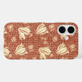 ウィリアム・モリス風レッドリリーフローラル柄 Case-Mate iPhoneケース (裏面 (横))