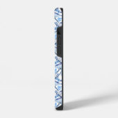 ウィリアム・モリス風 ブルージェイ 植物画 iPhoneケース (左側面)