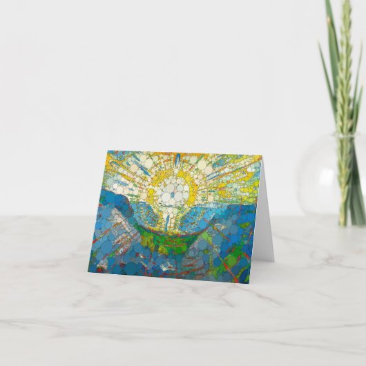 ウィリアム・モリス風 Infinity Dots - 太陽 サンキューカード (正面)