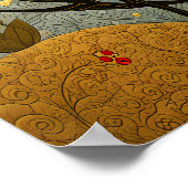 ウィリアム・モリス飾スタイルの木と花 ポスター (角)