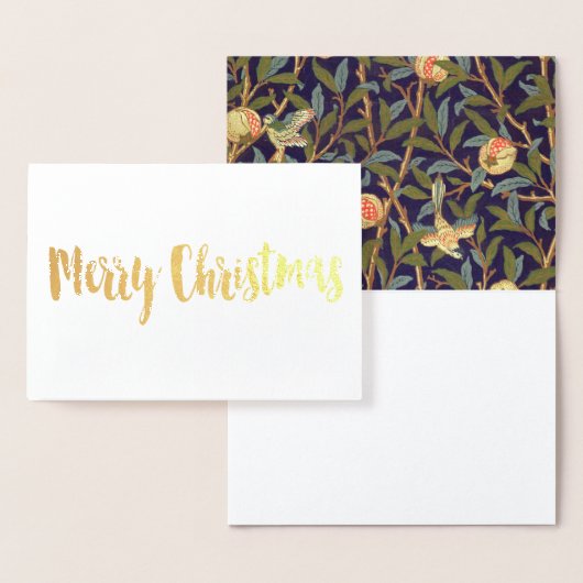 ウィリアム・モリス鳥及びザクロヴィンテージフローラ 箔カード (ディスプレー)