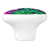 ウィリアム・モリス鳥花タイル海軍&明るい赤紫色 セラミックノブ (側面)